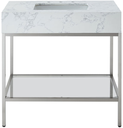 Marmo - Engineered Marble Bathroom Vanity With Chrome Base