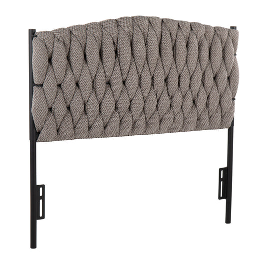 Braided Matisse - Twin Size Headboard - Black / Gray