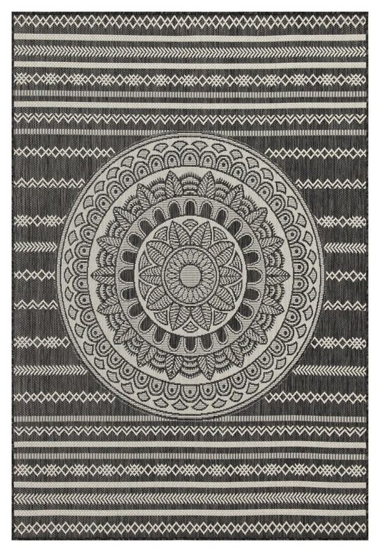 Sunshine - 5'3" X 7'3" Indoor, Outdoor Area Rug - Anthracite - Polypropylene