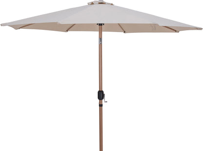 Fiji - Aluminum Patio Umbrella With Round Black And Teak Base