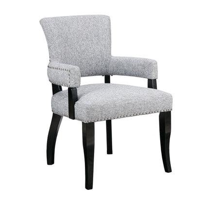 Arm Dining Chair With Brass Nail Head Detailing