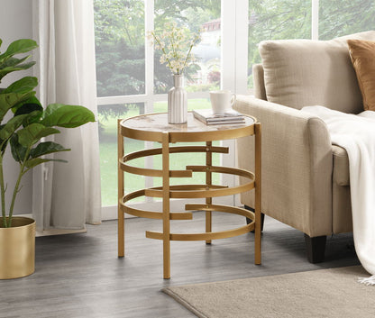 Elegant Round Table With Sintered Stone Top & Sturdy Metal Frame