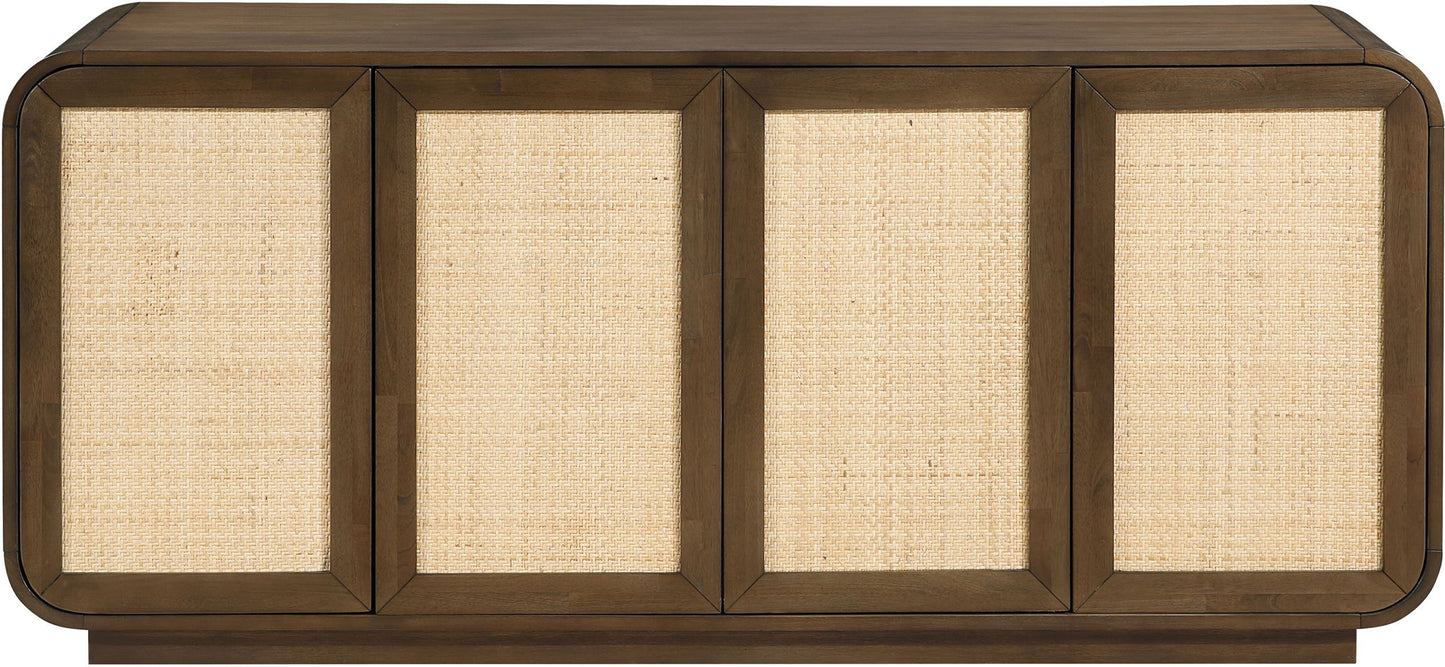 Windsor - Solid Wood And Brown Cane Sideboard / Buffet - Brown