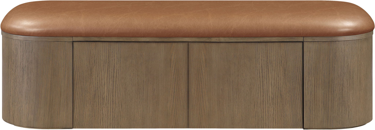Velden - Upholstered Storage Bench With Stained Brown Base