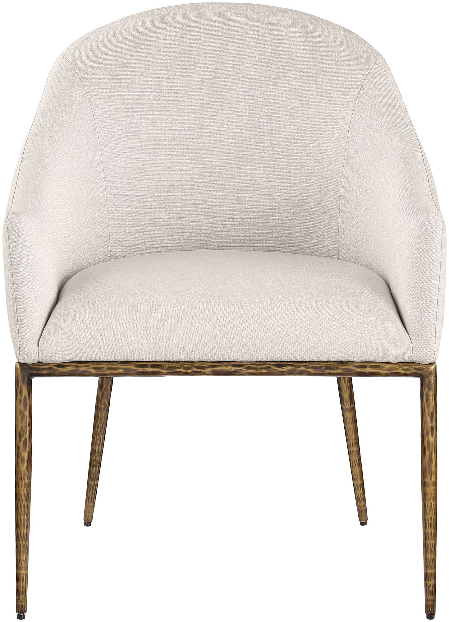 Ferro - Upholstered Dining Arm Chair With Brushed Gold Legs