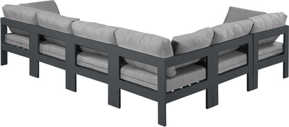 Nizuc - Outdoor Patio 6 Piece Modular Sectional With Gray Frame