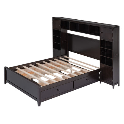 Bed With All In One Cabinet And Shelf