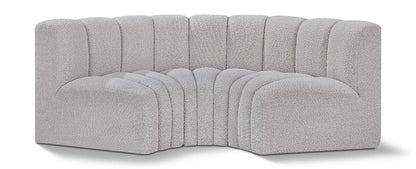 Arc - Boucle Fabric 3 Piece Modular U-Shaped Sofa