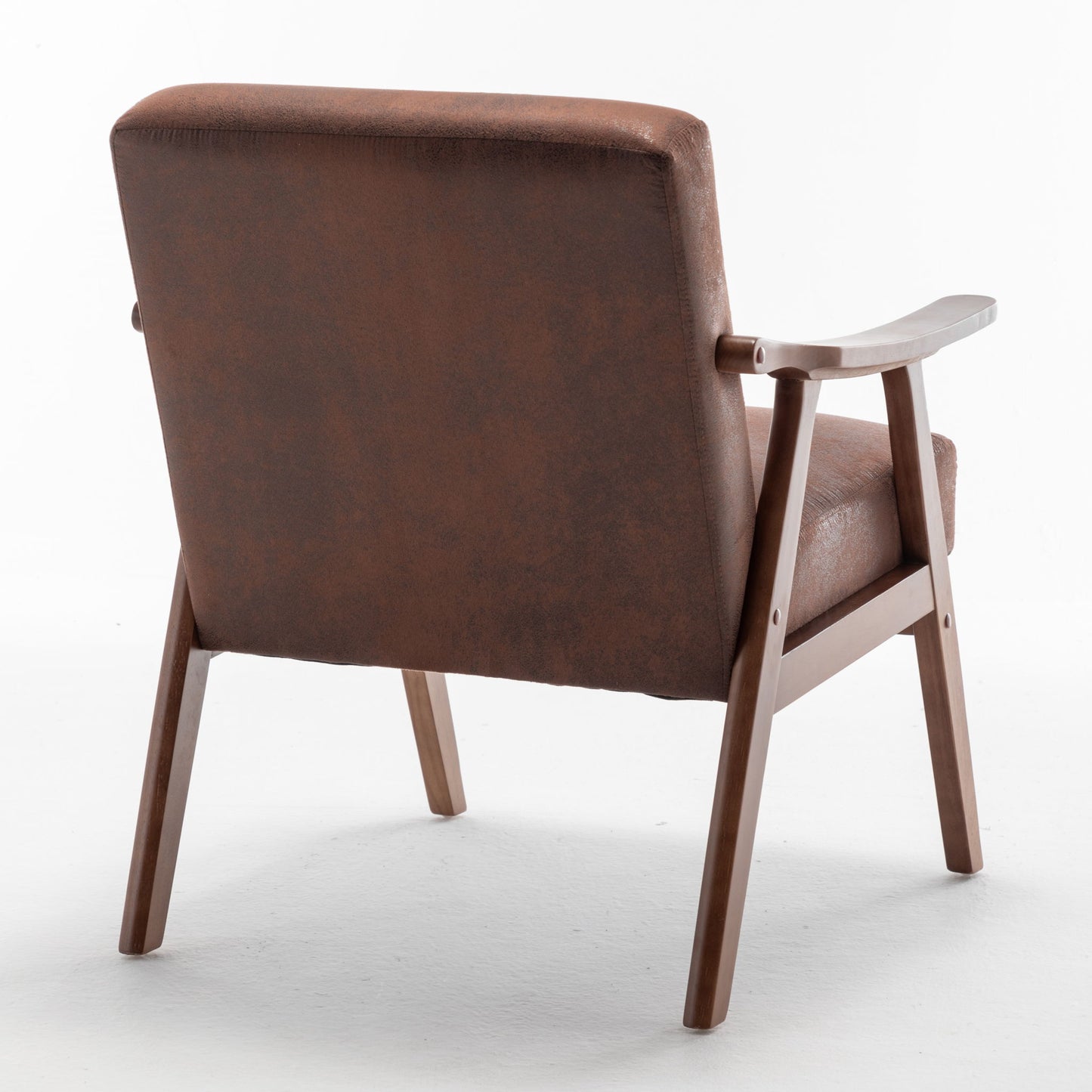 Accent Chair, Classic Mid Century Modern For Extra Seating - Light Brown