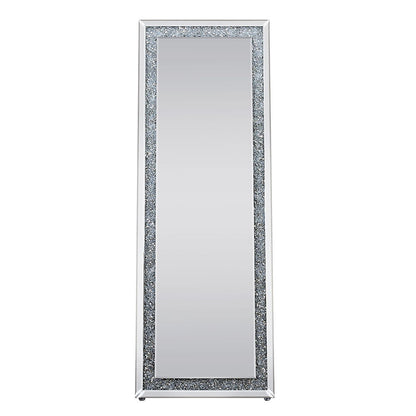 Noralie - 63" X 22" Floor Mirror - Mirrored & Faux Diamonds