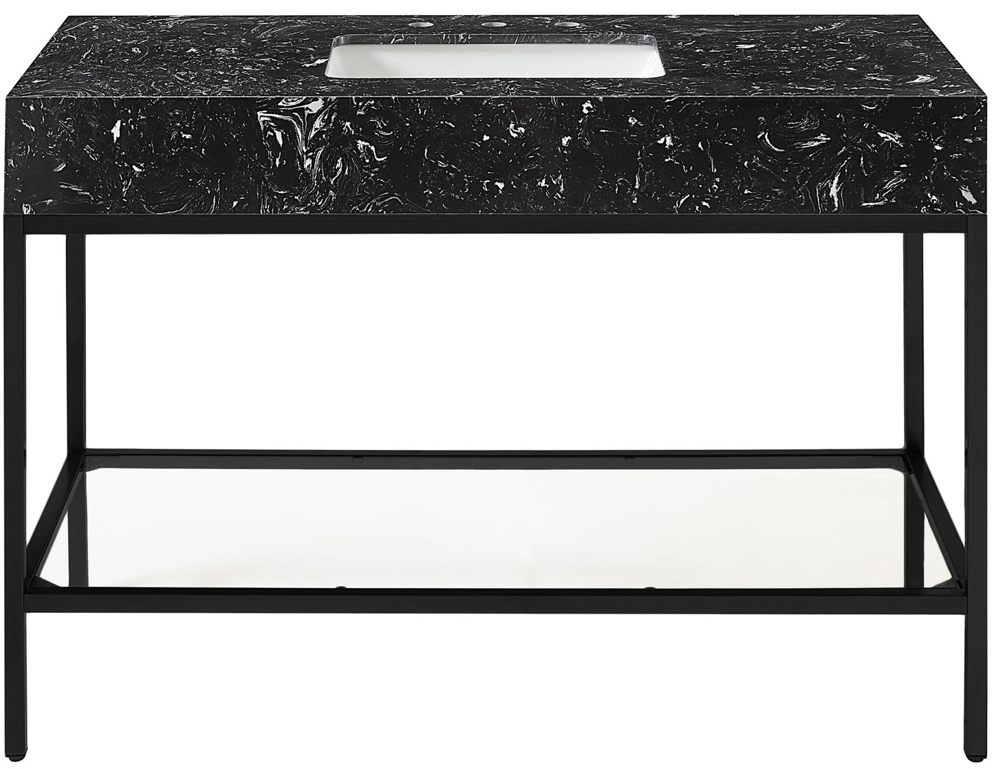 Marmo - Engineered Marble Bathroom Vanity With Black Base