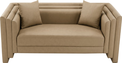 Everett - Vegan Leather 67" Upholstered Loveseat - Tan