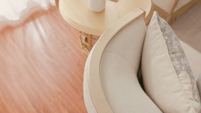 HD-6127 - Loveseat - Beige / Gold