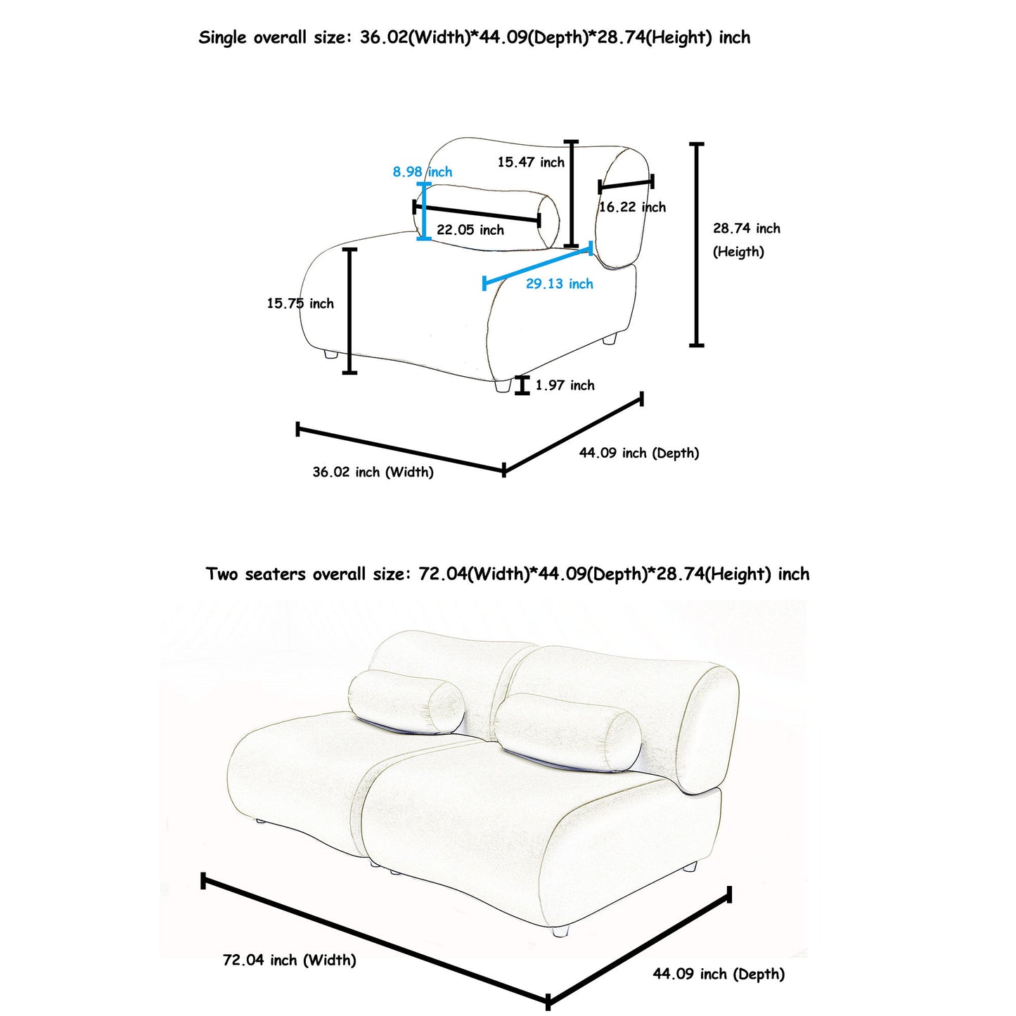 Modern L-Shaped Modular Sofa Set High Comfort Chenille Fabric