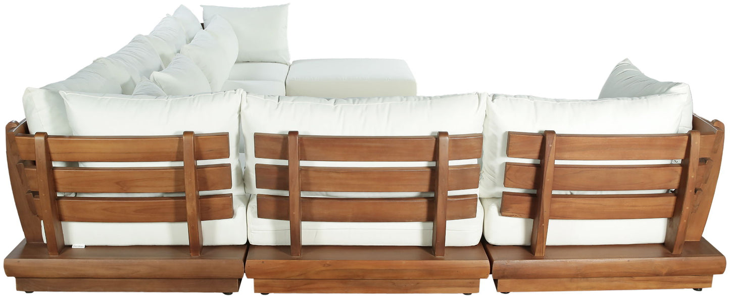 Mirella - 7 Piece Water Resistant Fabric Upholstered Outdoor Patio Modular Sectional