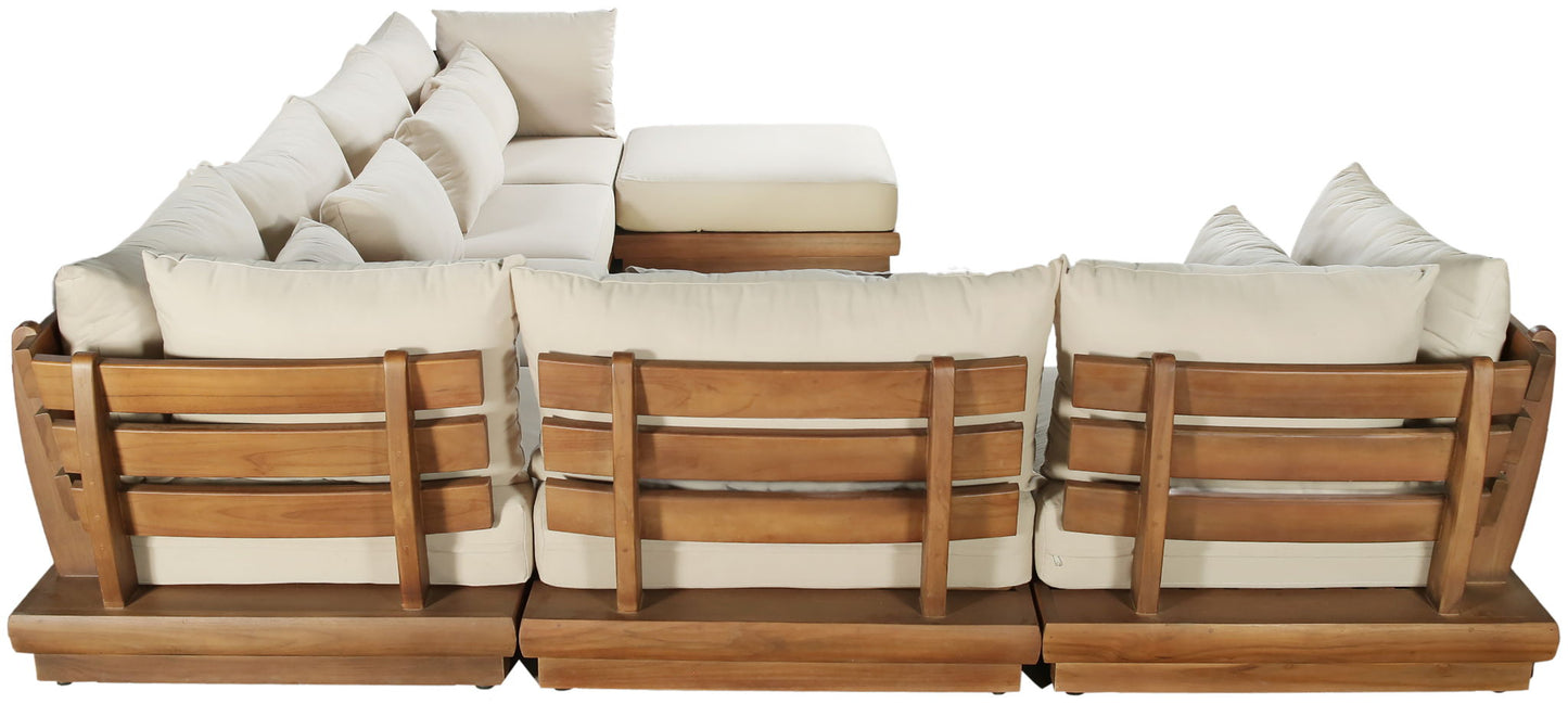 Mirella - 7 Piece Water Resistant Fabric Upholstered Outdoor Patio Modular Sectional