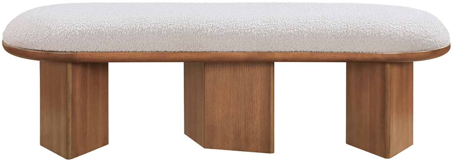 Wilshire - Bench With Brown Base - Cream