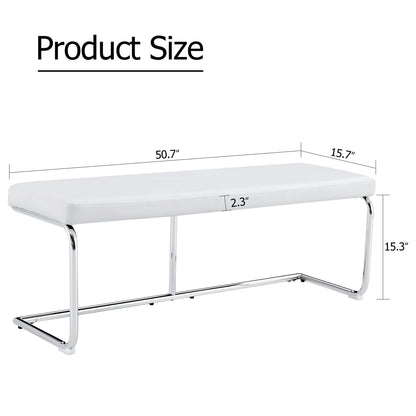 Modern White Shoe Changing Stool With Silver Metal Legs For Various Rooms