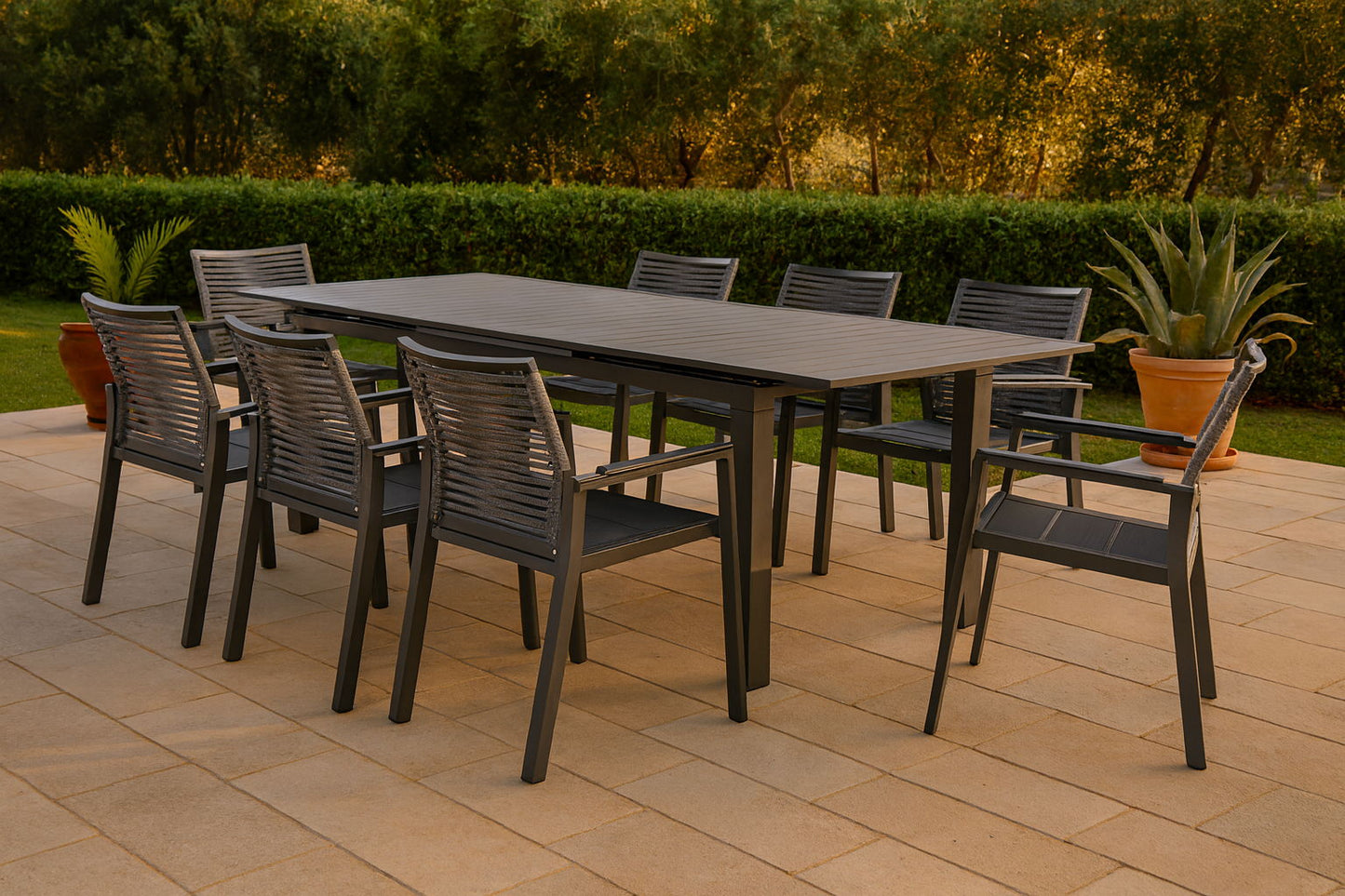 Maldives - Rope Outdoor Patio Dining Arm Chair (Set of 2)