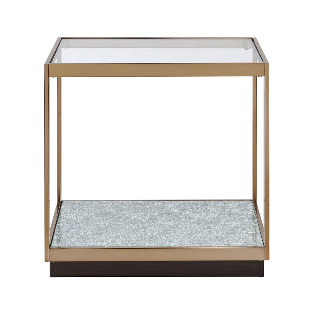 Kaia - End Table - Glass & Gold
