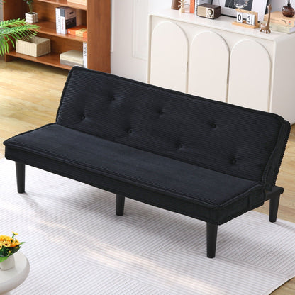 Versatile Corduroy Sofa Bed With Solid Wood Frame