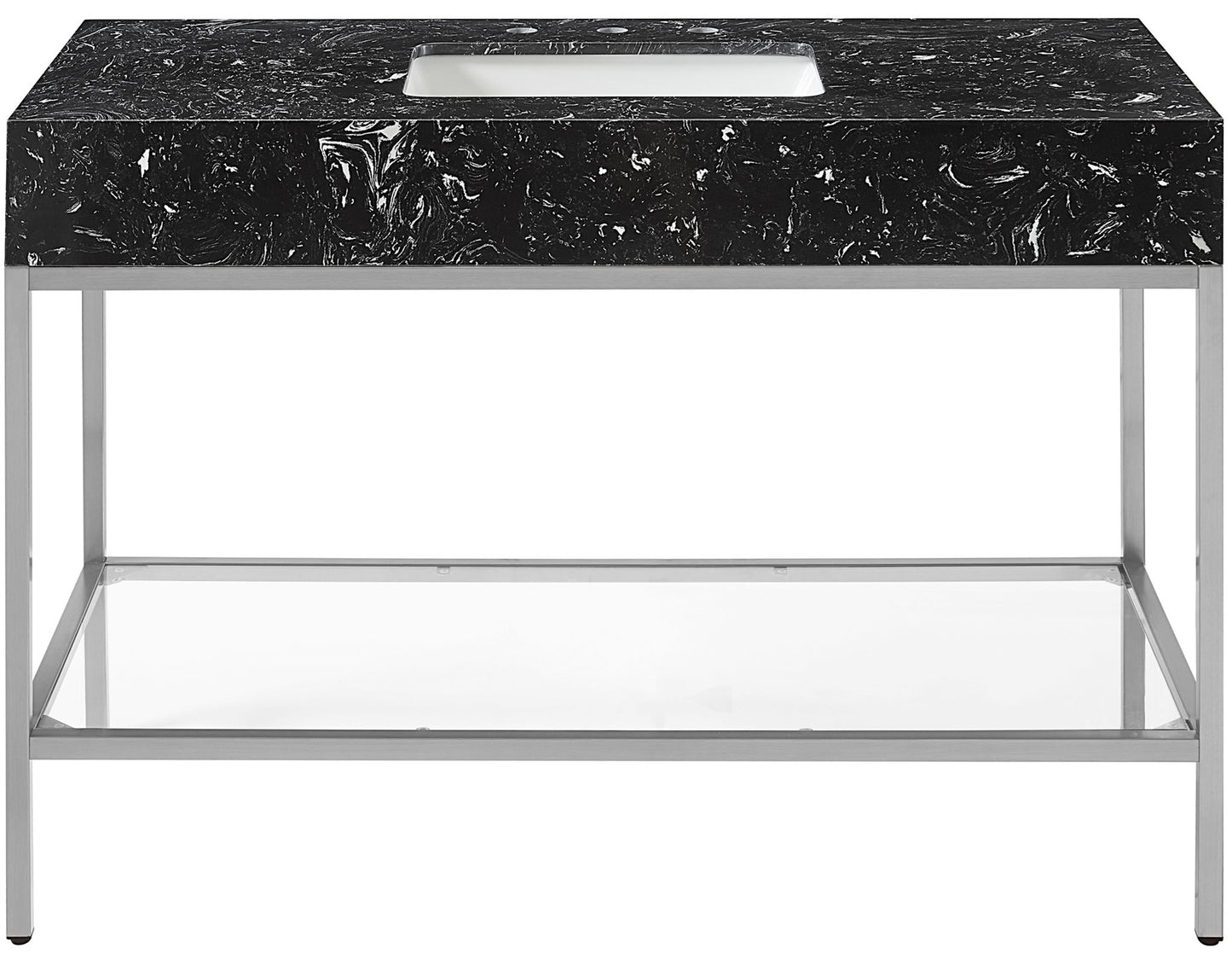 Marmo - Engineered Marble Bathroom Vanity With Chrome Base