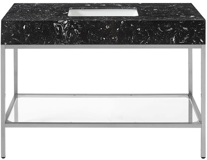 Marmo - Engineered Marble Bathroom Vanity With Chrome Base