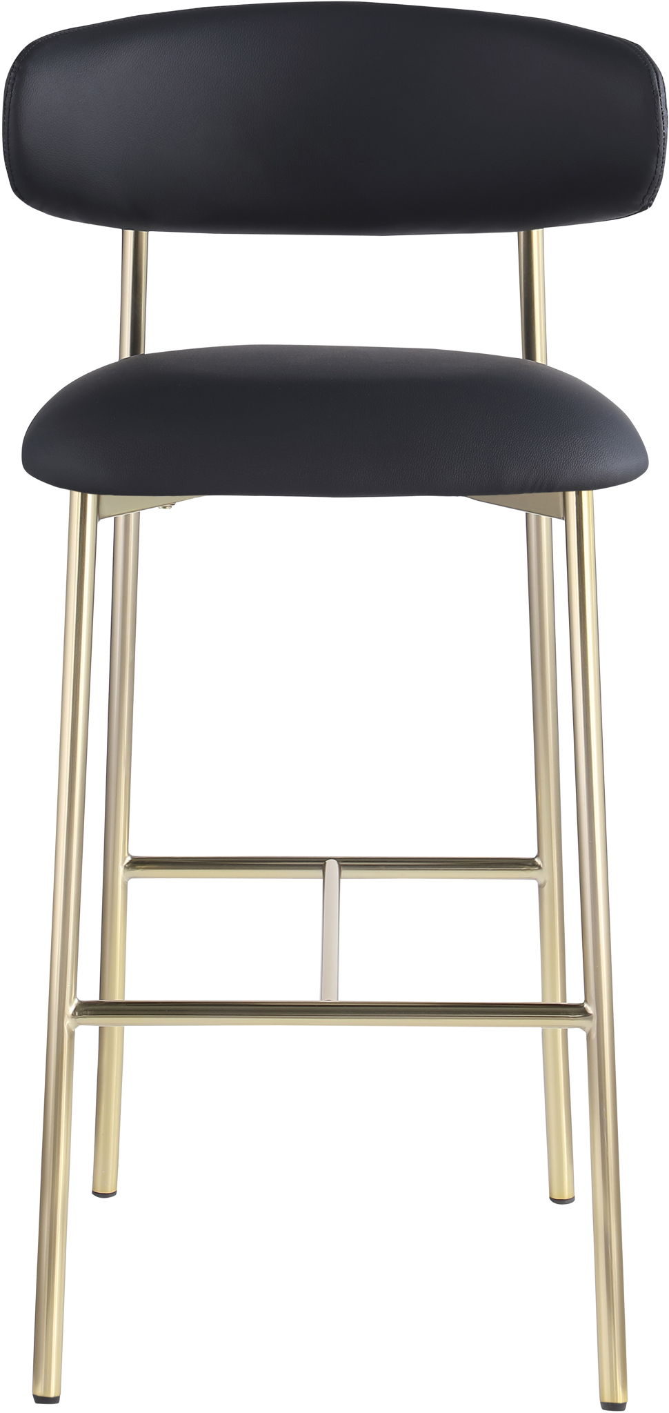 Lupita - Vegan Leather Upholstered Bar Stool With Brushed Gold Frame (Set of 2)