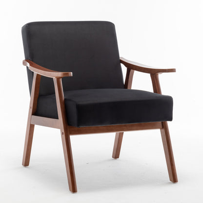 Accent Chair, Classic Mid Century Modern For Extra Seating - Black