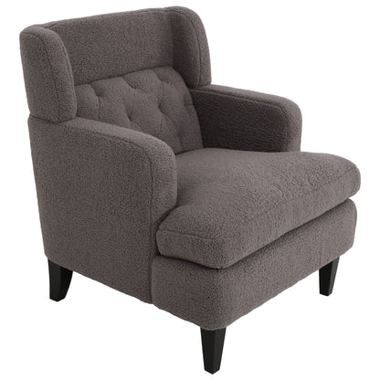 Upholstered Accent Chair Tufted Armchair For Living Room, Russet - Brown