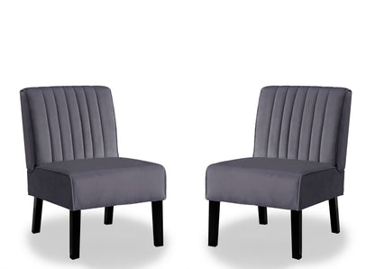 Reese - Mid-Century Modern Accent Chairs With Minimalist Design, Elegant Upholstery And Legs (Set of 2) - Gray