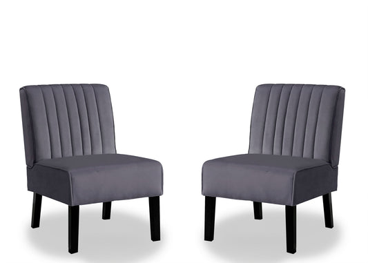 Reese - Mid-Century Modern Accent Chairs With Minimalist Design, Elegant Upholstery And Legs (Set of 2) - Gray