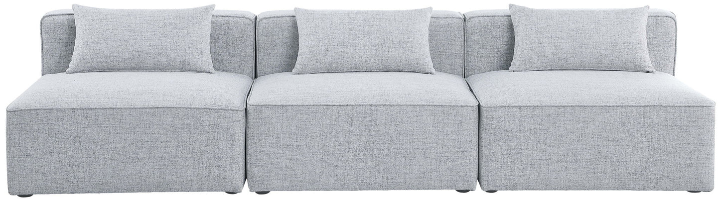 Cube - Linen Modular 3 Seat Armless Sofa