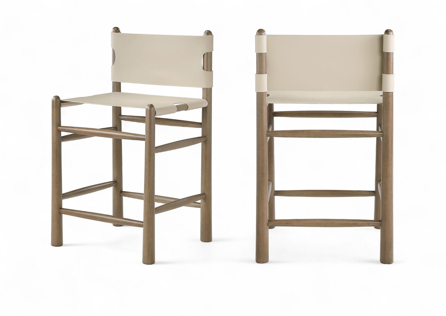 Santos - Upholstered Counter Stool With Stained Brown Base