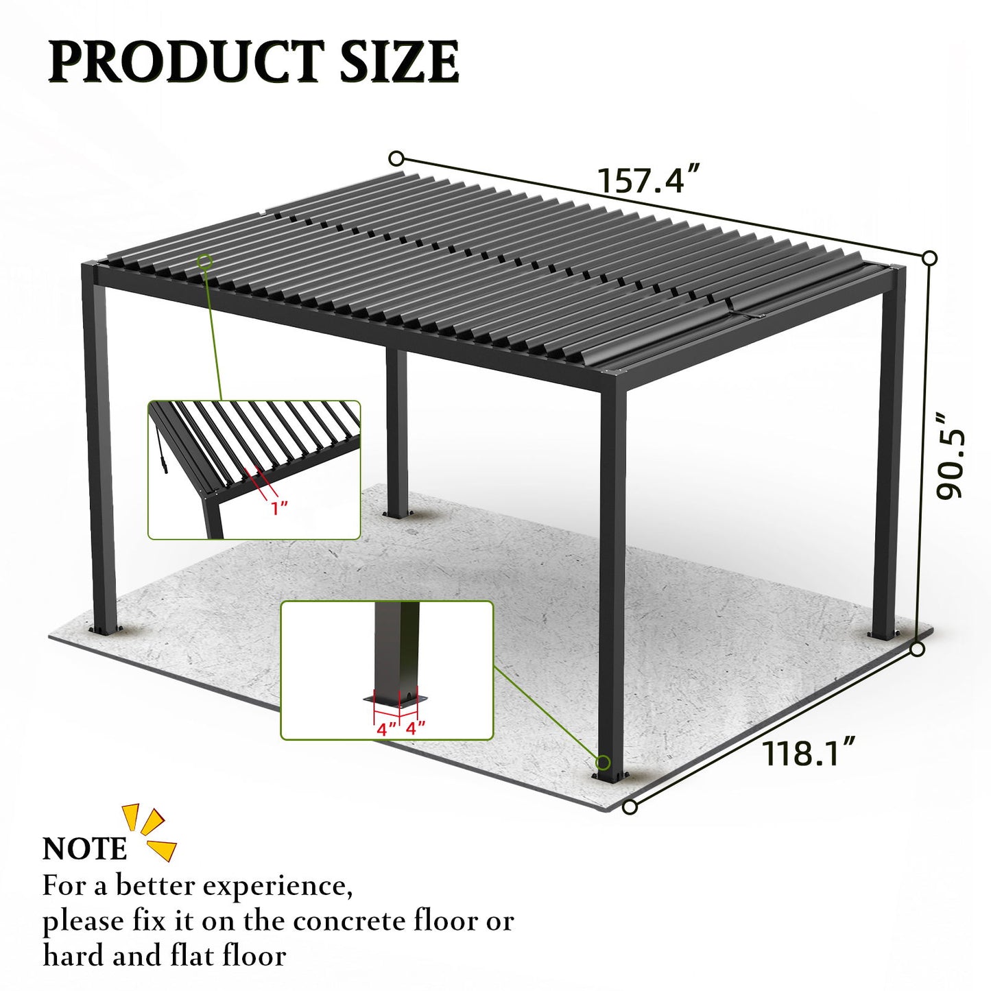 Premium Louver Pergola Aluminium Frame & Louvers