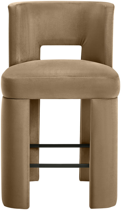 Zuno - Velvet Performance Fabric Upholstered Counter Stool (Set of 2)