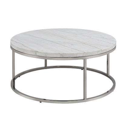 Zaidee - Coffee Table With Marble - Marble Top & Nickel