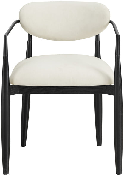 Riccio - Fabric Dining Arm Chair (Set of 2) - Black Frame