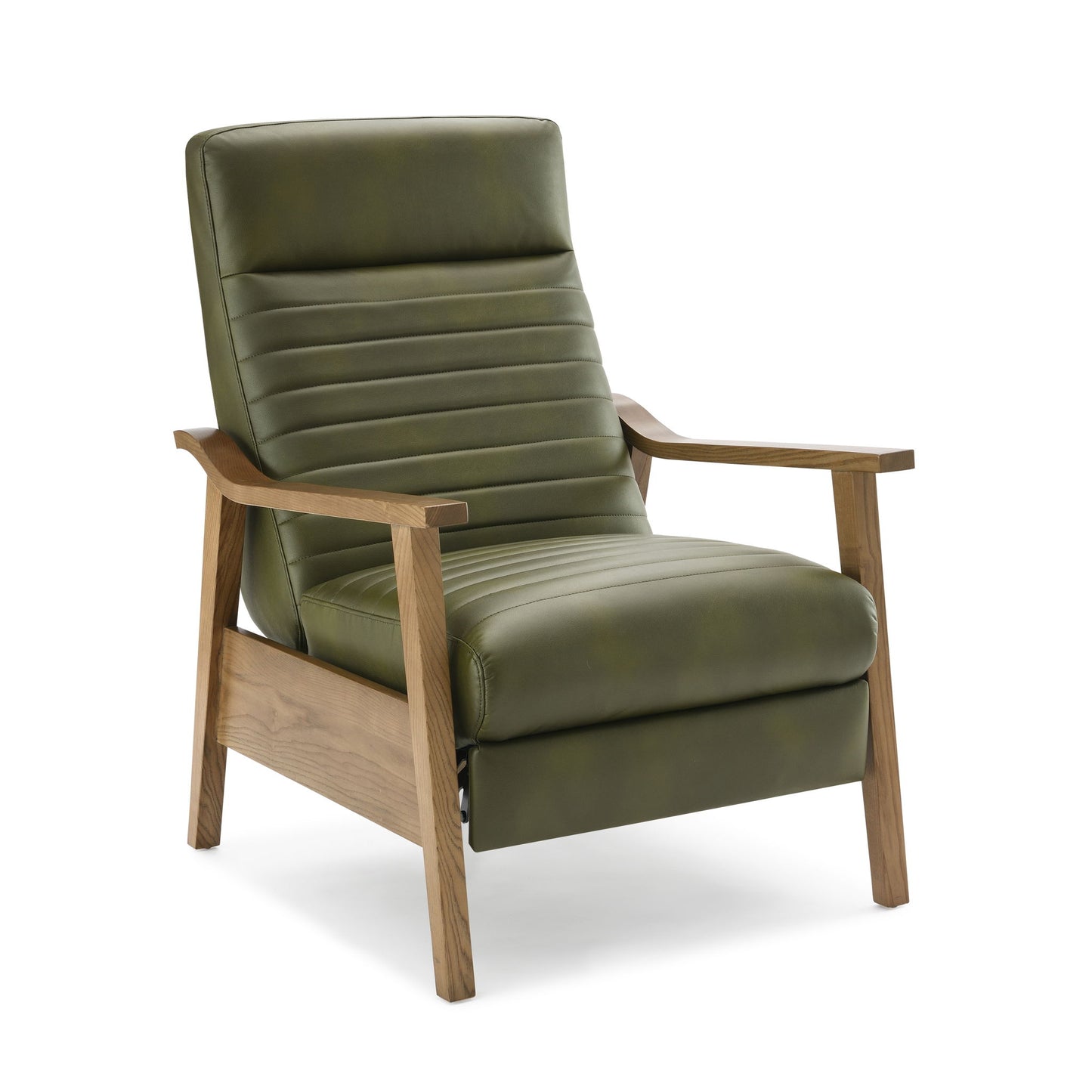 Asher - Modern Push Back Recliner With Wood Arms
