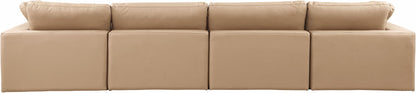 Comfy - Faux Leather Modular Sofa 4 Pieces - Tan
