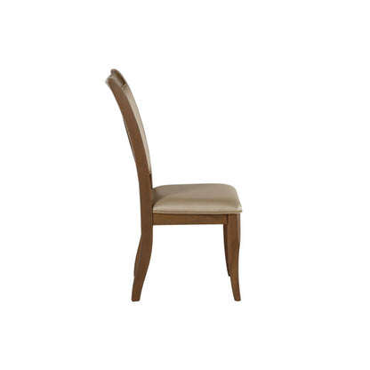 Harald - Side Chair (Set of 2) - Beige Synthetic Leather & Gray Oak
