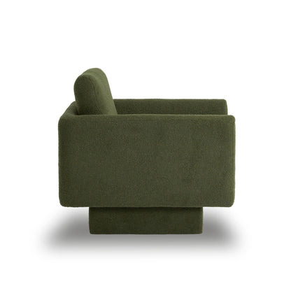 360° Modern Swivel Accent Chair Round Armchair, Thick Padded Single Lounge Sofa Upholstered Comfy - Green