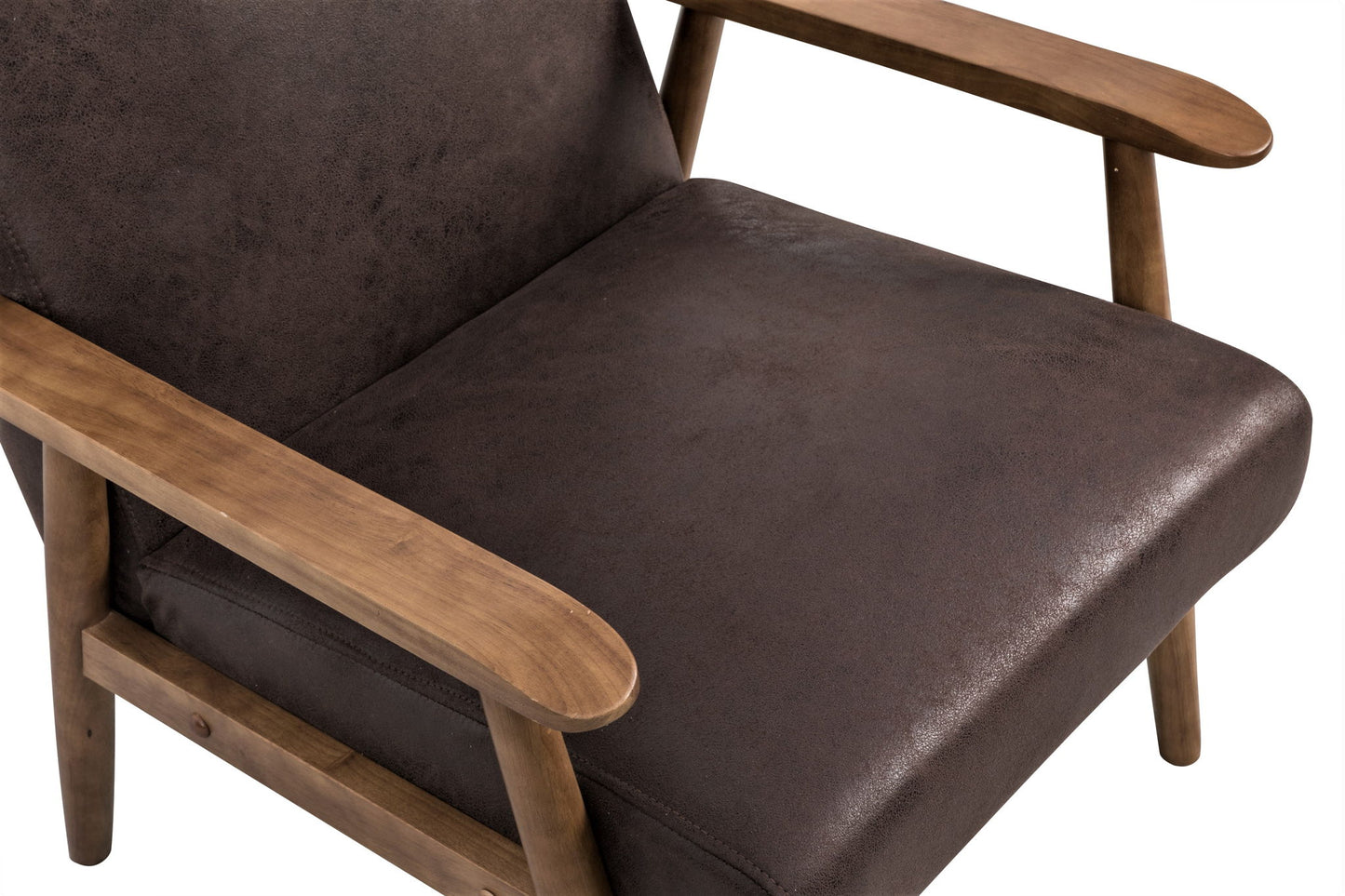 Wide Classic Mid-Century Modern Arm Chair - Dark Brown