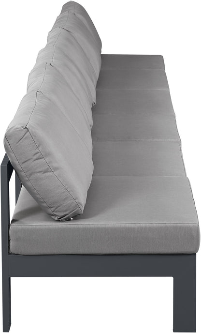 Nizuc - Outdoor Patio 6 Seat Armless Modular Sofa With Gray Frame