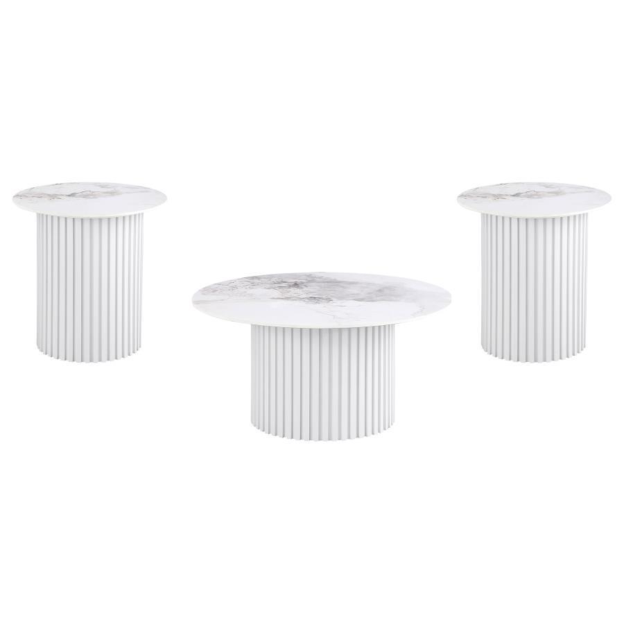 Rowena - Faux Marble Coffee Table Set