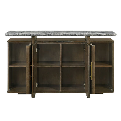 Dillon - Server With Marble Top - Natural / Walnut