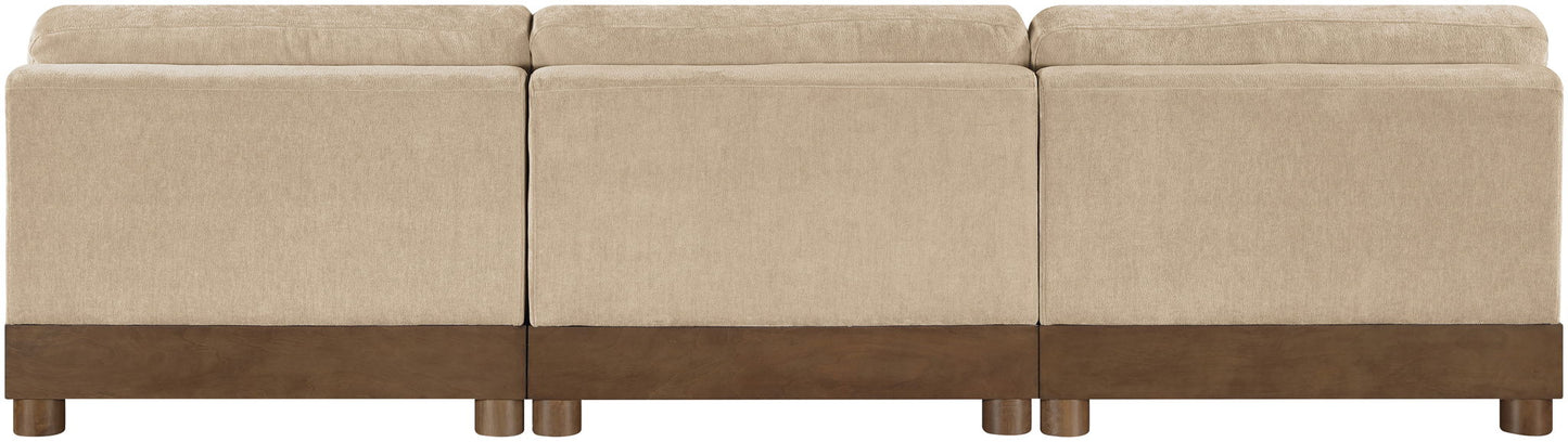 Turin - Chenille Fabric Upholstered Modular Sectional - Beige