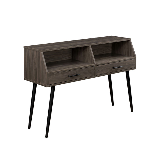 2 Drawer Angled Entry Table - Slate Gray