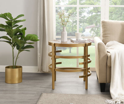 Elegant Round Table With Sintered Stone Top & Sturdy Metal Frame