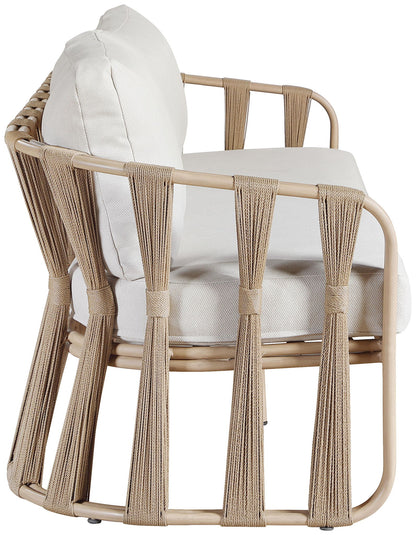 San Pietro - Resilient Waterproof Fabric 60.5" Upholstered Outdoor Patio Loveseat